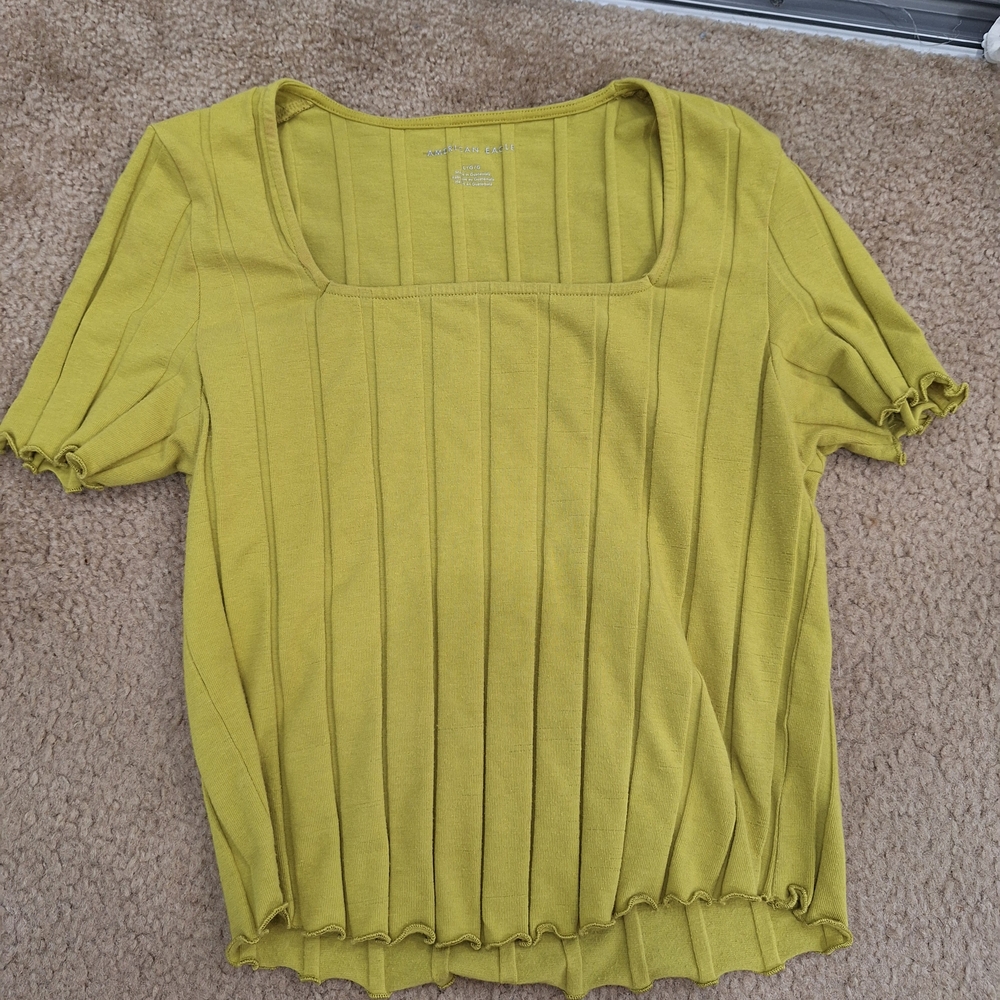 American Eagle Outfitters Mustard Ribbed Blouse